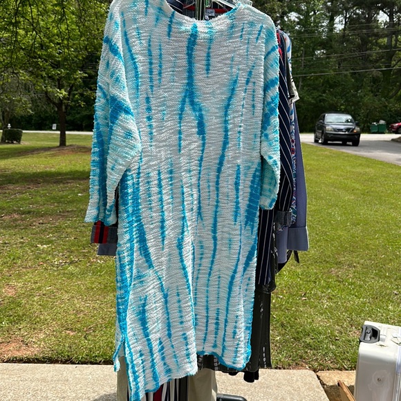 XCVI SWIMSUIT cover/tunic size large blue & white - Picture 2 of 7